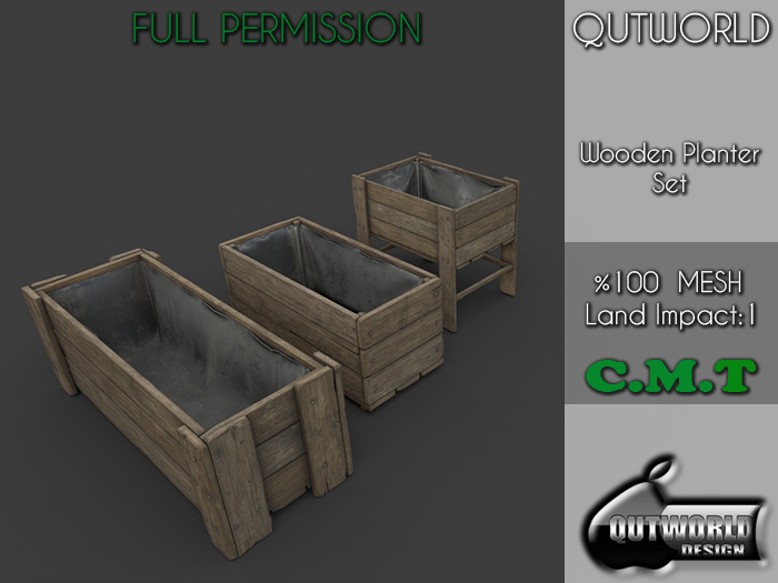 .::QUTWORLD Wooden Planter Set::.FP 