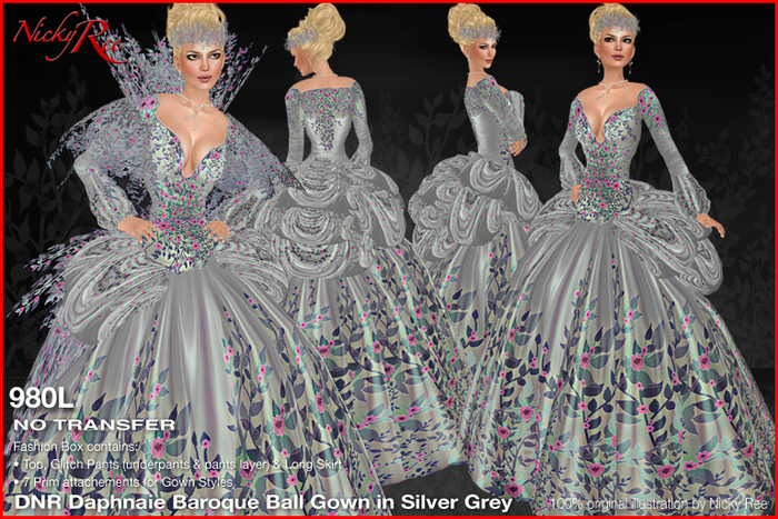 *DNR* Daphnaie Svelte Gown in Silver Grey