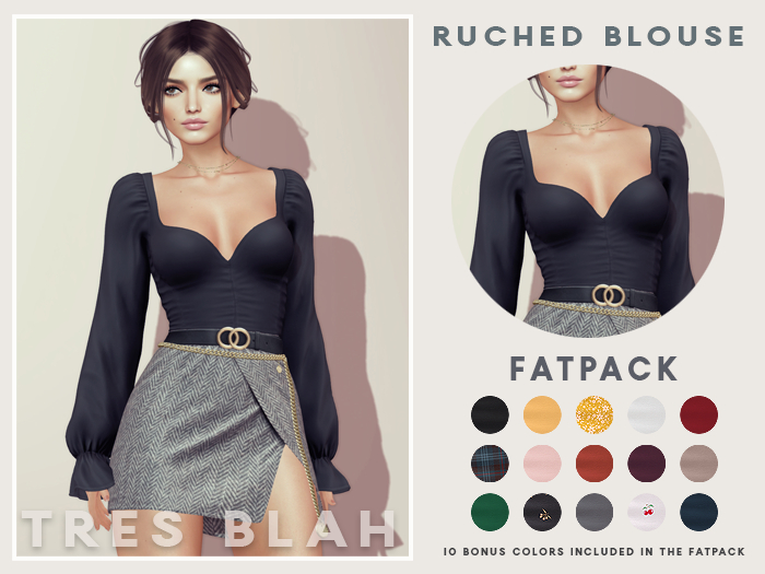 Tres Blah - Ruched Blouse - Fatpack