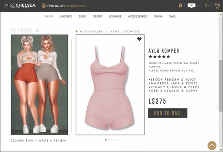 Second Life Marketplace - .miss chelsea. Ayla Romper Blush