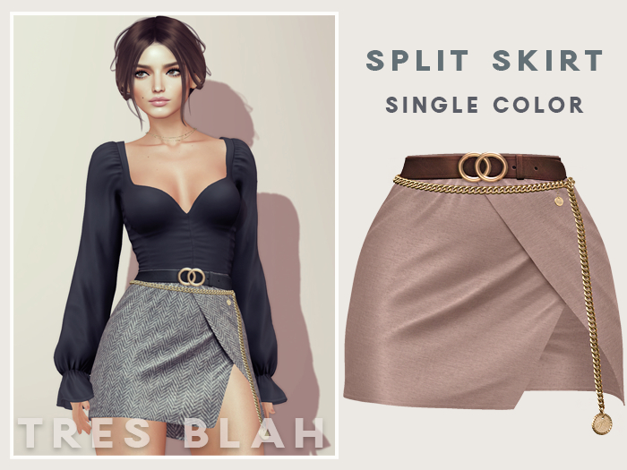 Tres Blah - Split Skirt - Linen