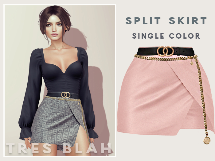 Tres Blah - Split Skirt - Pink