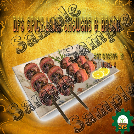 DFS Texture Spice Lamb Skewers and Bacon