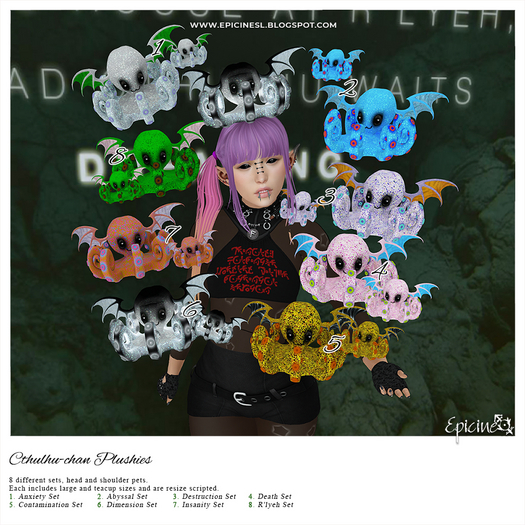 08 - Epicine - Cthulhu-chan Plushies - R'lyeh Set