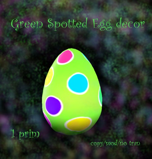 Green Spotted egg decor