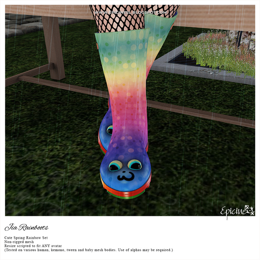 Epicine - Jia Rainboots - Cute Spring Rainbow Set