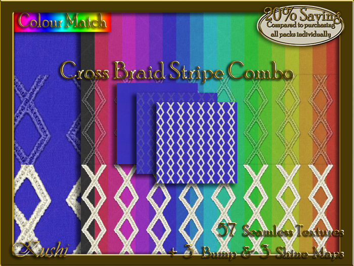 Cross Braid Stripe Combo Seamless Texture Bundle