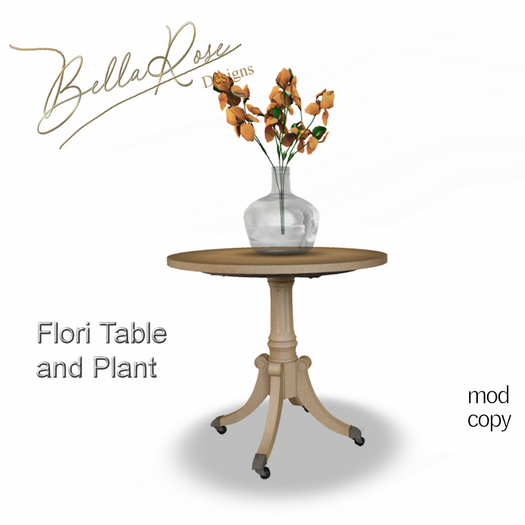 [BR] Flori Round Acdent Table & Vase