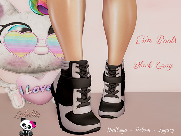 [LABELITA] Erin Boots Black/Gray 