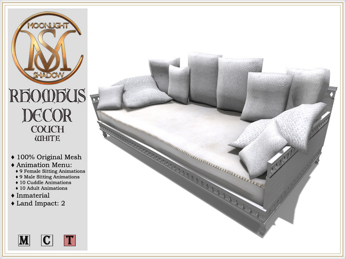 [MoonSha] Rhombus Decor - Couch - White (Boxed)