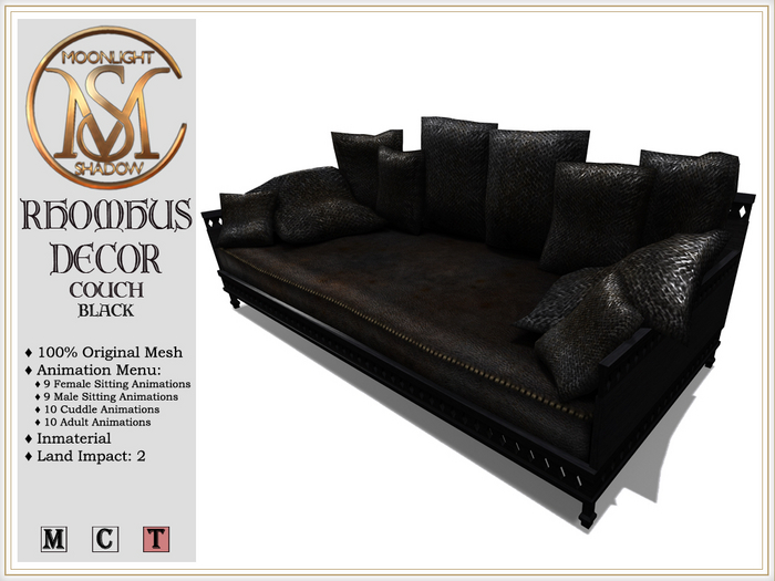 [MoonSha] Rhombus Decor - Couch - Black (Boxed)