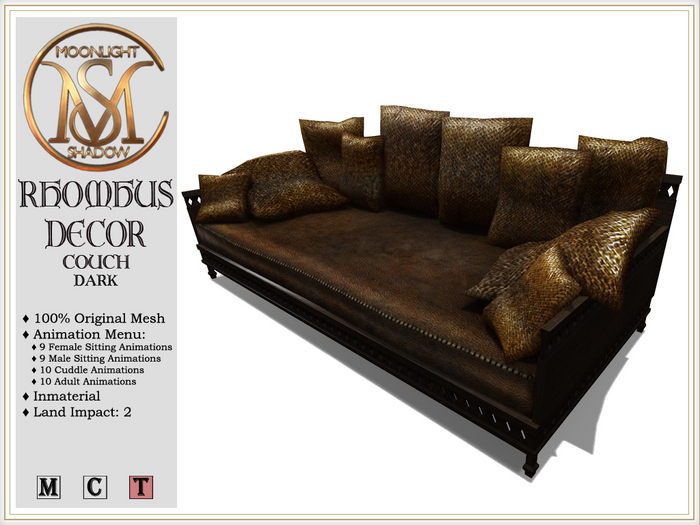 [MoonSha] Rhombus Decor - Couch - Dark (Boxed)