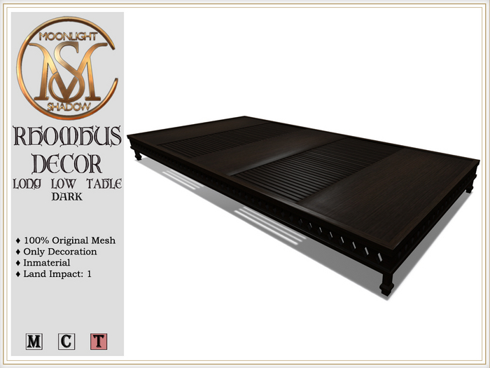 [MoonSha] Rhombus Decor - LL Table - Dark (Boxed)