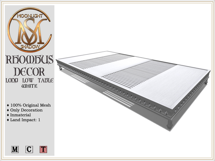 [MoonSha] Rhombus Decor - LL Table - White (Boxed)