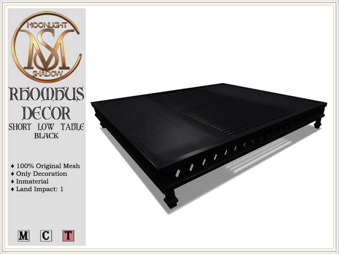 [MoonSha] Rhombus Decor - SL Table - Black (Boxed)