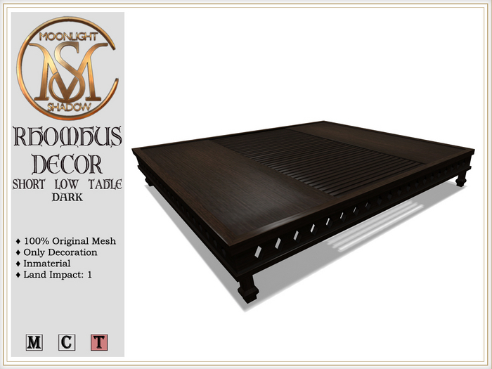 [MoonSha] Rhombus Decor - SL Table - Dark (Boxed)
