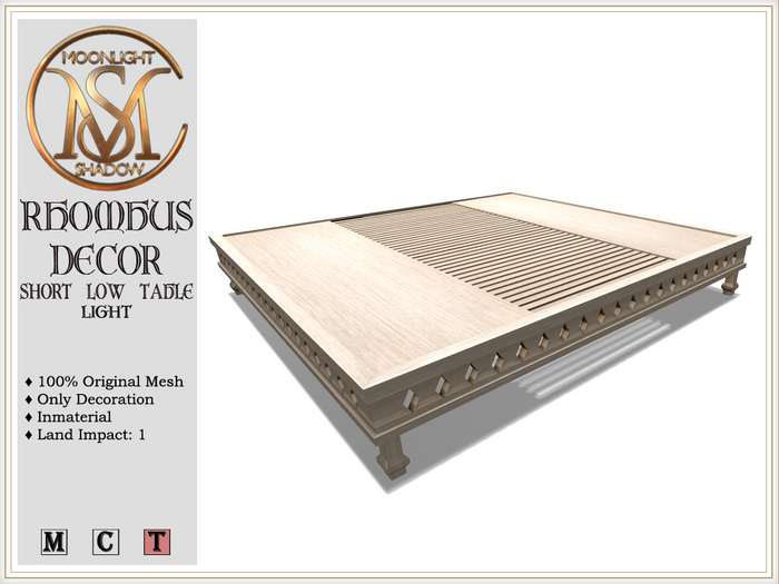 [MoonSha] Rhombus Decor - SL Table - Light (Boxed)