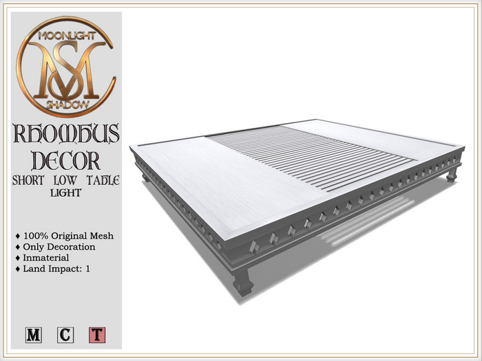 [MoonSha] Rhombus Decor - SL Table - White (Boxed)