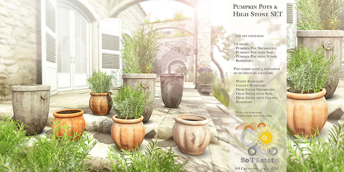 8f8 - So'L'Estate - Pumpkin Pot & High Stone Set 