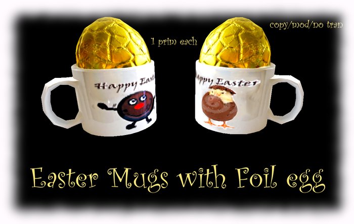 Easter mugs with foil egg