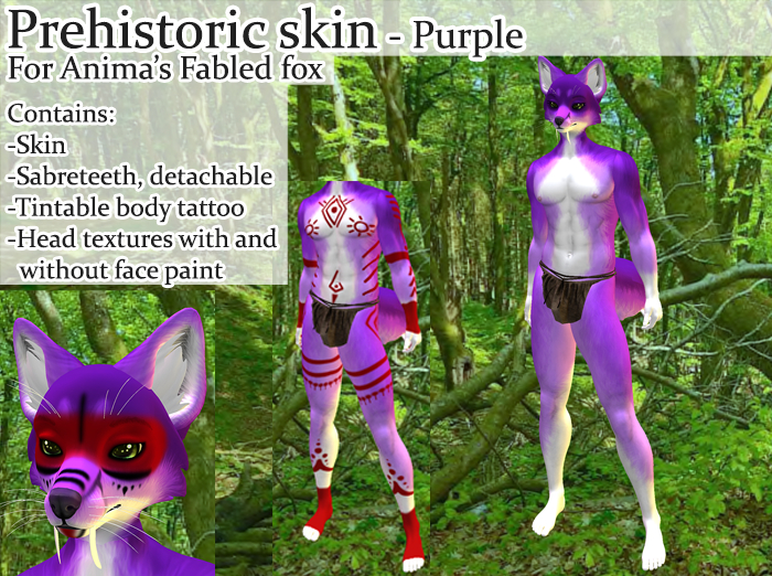 Prehistoric male fox skin - Purple