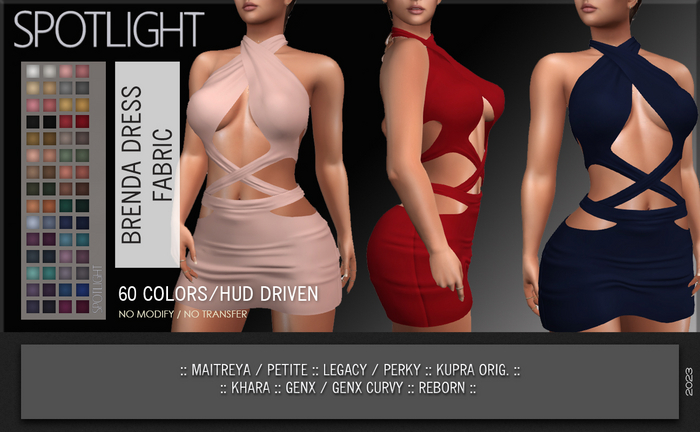 SPOTLIGHT - BRENDA DRESS FABRIC (DEMO Available In-World)