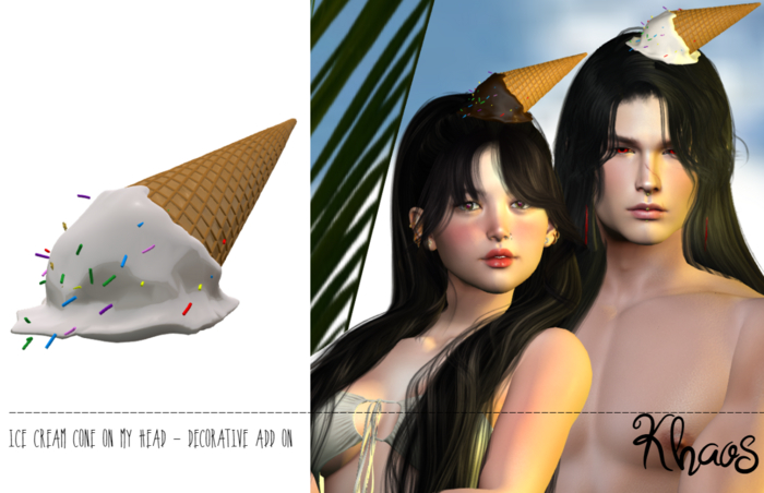 Khaos's Ice Cream Cone on my head * VANILLA *