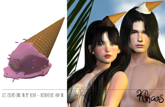 Khaos's Ice Cream Cone on my head * STRAWBERRY  *