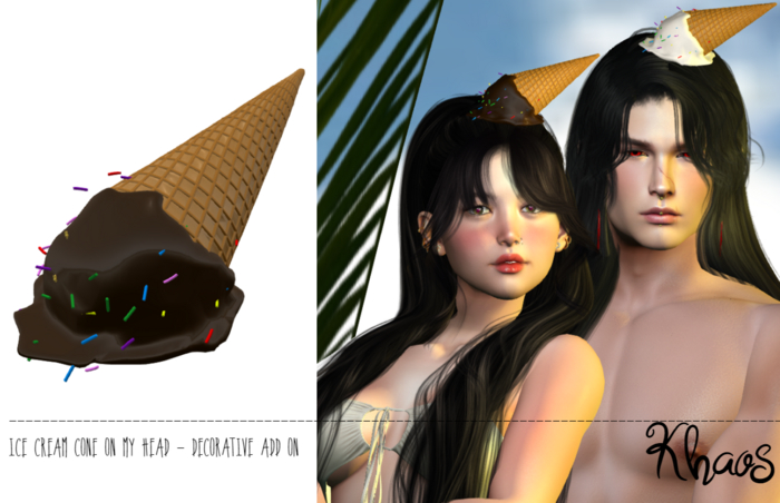 Khaos's Ice Cream Cone on my head * CHOCOLATE  *