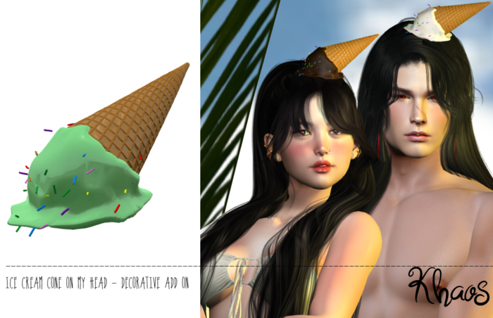 Khaos's Ice Cream Cone on my head *  PISTACCHIO * 