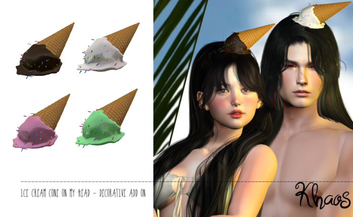 Khaos's Ice Cream Cone on my head * ALL FLAVORS FAT PACK*