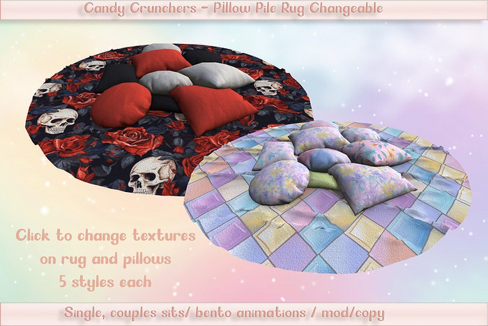 Candy Crunchers - Pillow Pile Rug - Changeable (UNPACK)