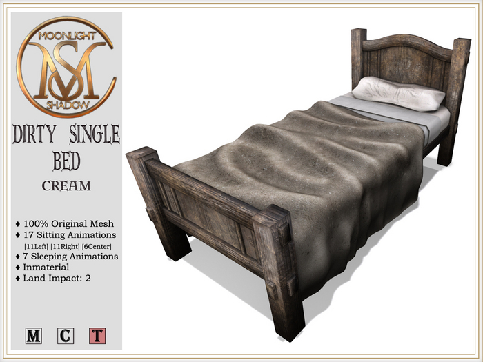 [MoonSha] Dirty Single Bed - Cream (Boxed)