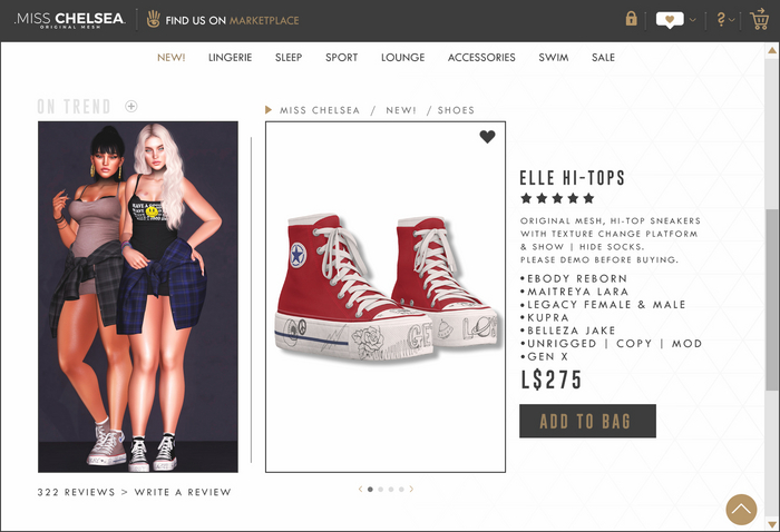 .miss chelsea. Elle Hi-Tops Red