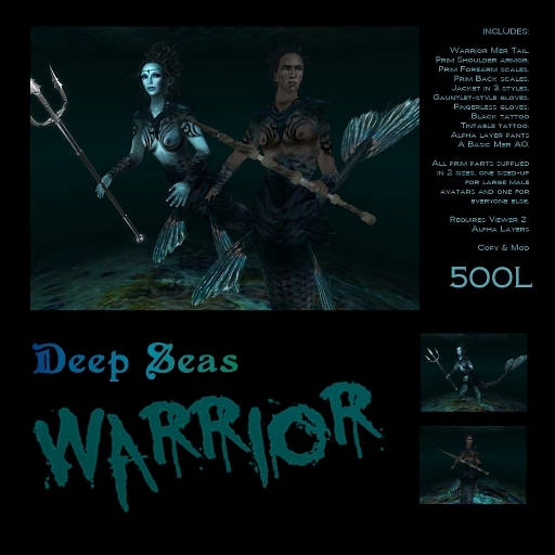 -DS- Warrior Mer Tail - Teal
