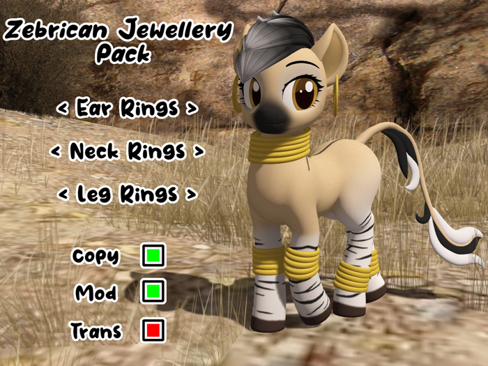 Open Pony Zebrican Jewellery Pack