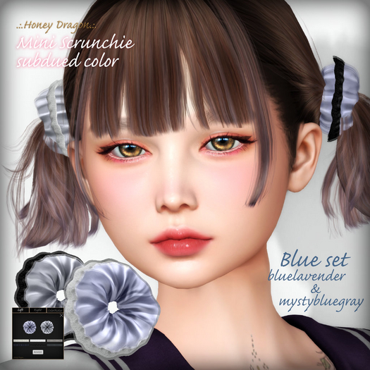 .:.H/D.:. mini Scrunchie subdued colors // Blue [23DAC2]
