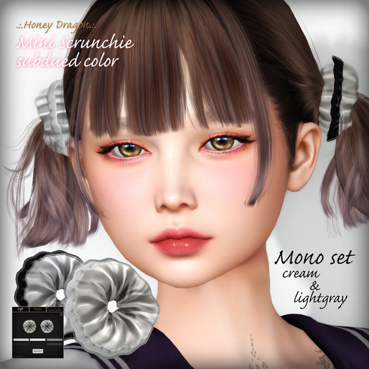.:.H/D.:. mini Scrunchie subdued colors // Mono [23DAC4]