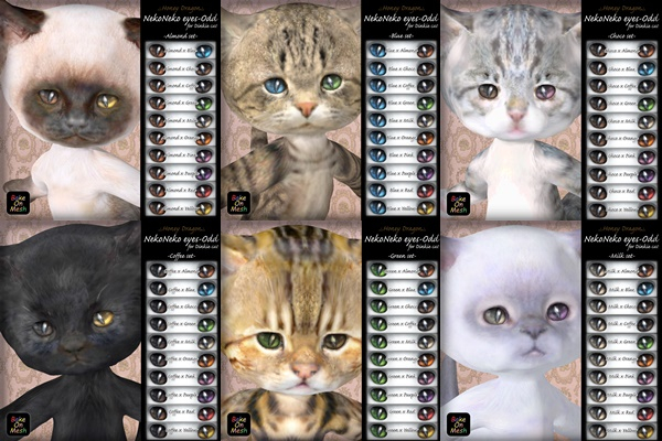 .:.H/D.:. NekoNeko odd-eyes for Dinkie cat // FATPACK