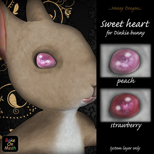 .:.H/D.:. Sweet heart eyes for Dinkie bunny / Pink & Strawberry