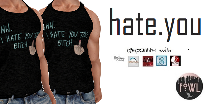 FOWL Clothing -HATEYOUtoo// TANK