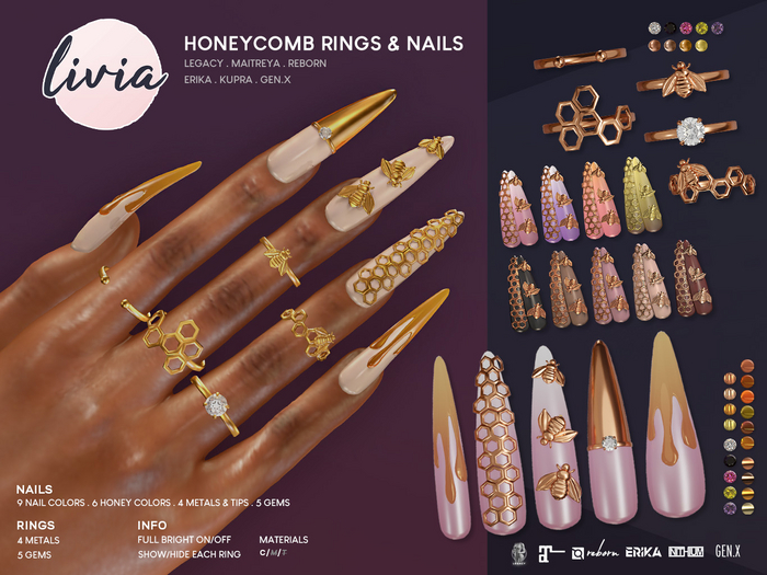 LIVIA Honeycomb Rings & Nails [fatpack]