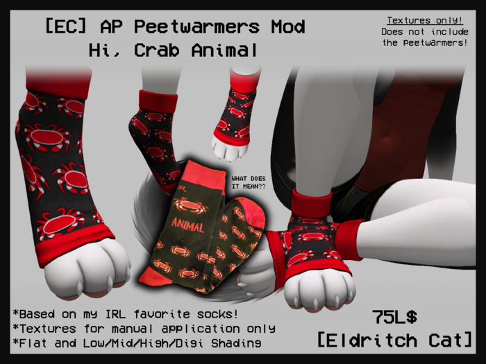 [Eldritch Cat] Hi, Crab Animal Peetwarmers Mod