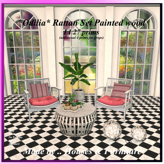*Odilia* Rattan Set Painted wood