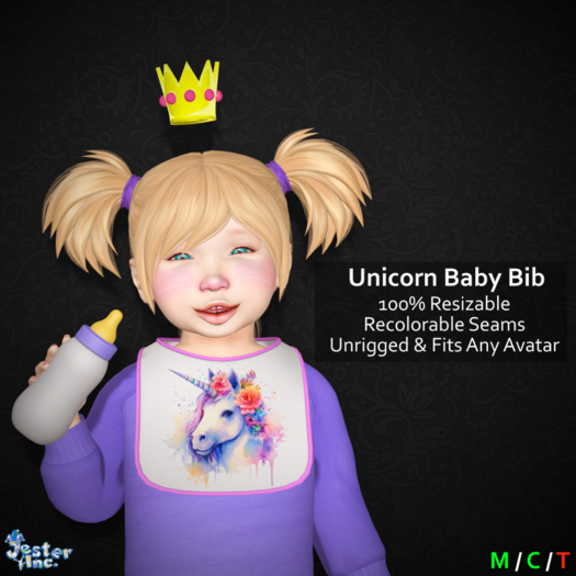 [Jester Inc.] Unicorn Baby Bib!