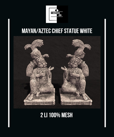 MeshedUp: Mayan/Aztec Chief Statue White