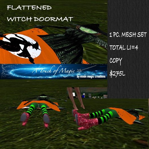 FLATTENED ,WITCH DOORMAT-BOX LI=4