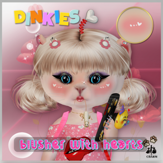 !!!CHARM Dinkies blusher with hearts