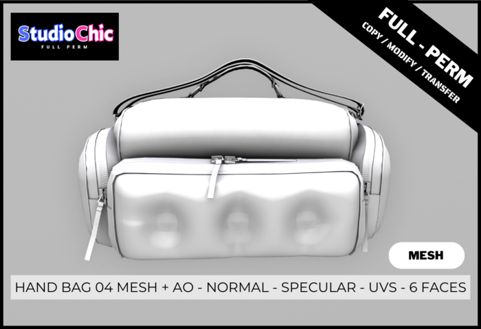 HAND BAG 04 ONLY MESH - FULL PERM - IT INCLUDES AO MAP - NORMAL - SPECULAR - UVS