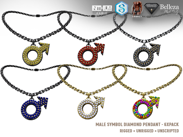 [SEVENELEVEN] Male Symbol Diamond Pendant 6xPack
